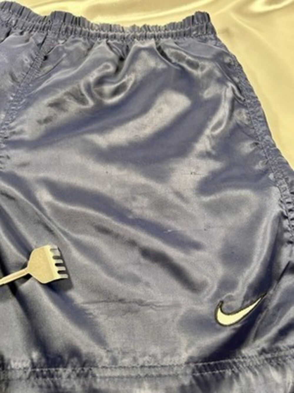 VINTAGE Y2K NIKE GLANZ NYLON SATIN SHINY SHORTS Size M Men’s NAVY RARE - Picture 5 of 8